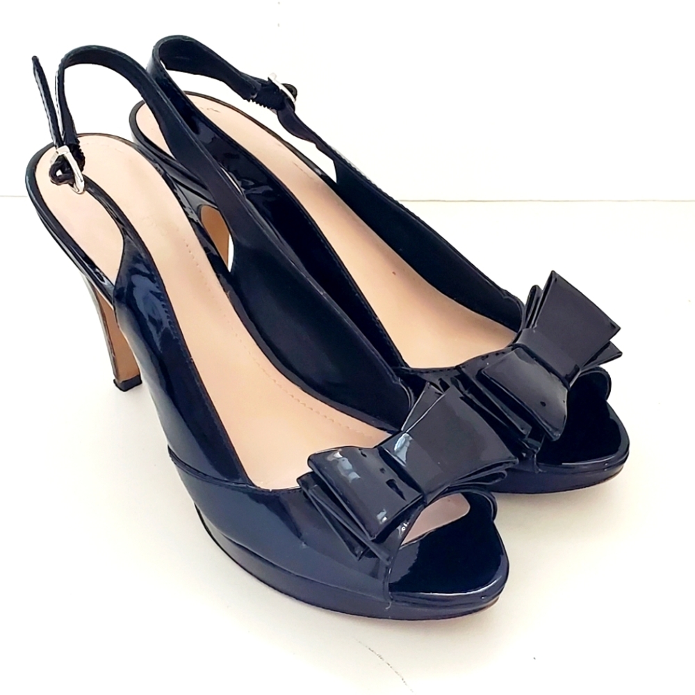 Vince Camuto Black Patent Leather Slingback Sandal